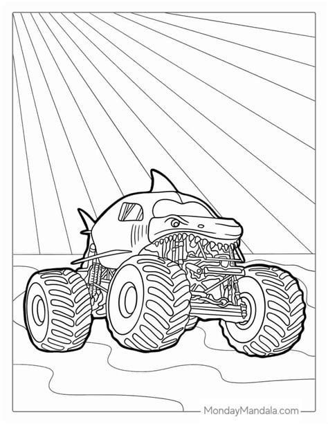 monster truck coloring page|megalodon monster truck coloring pages.